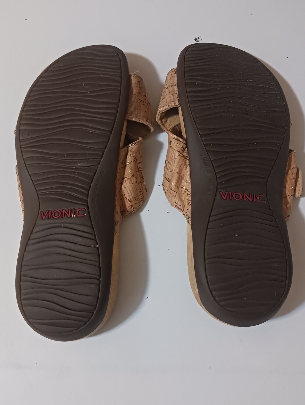 VIONIC Comfort Cork-Style Slide Sandals in Tan - Picture 3 of 4